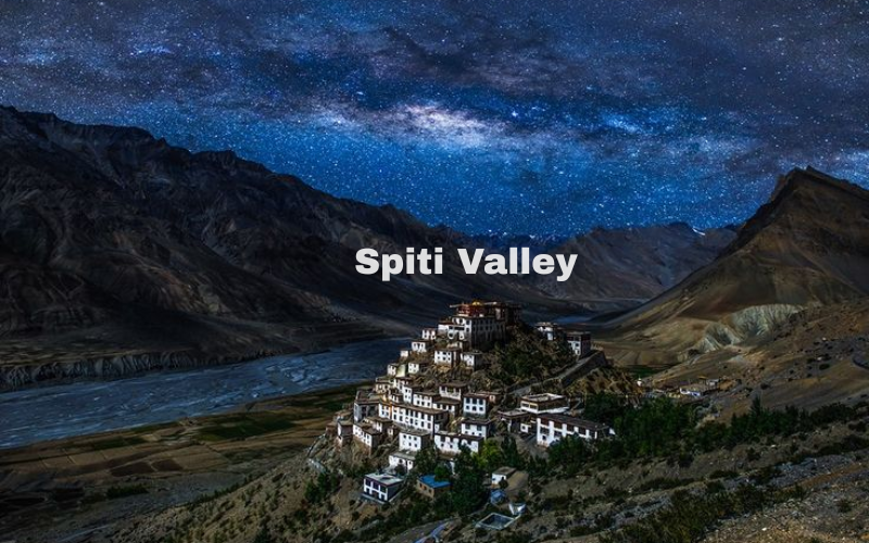 Rugged landscape and Buddhist monasteries in Spiti Valley, Himachal Pradesh