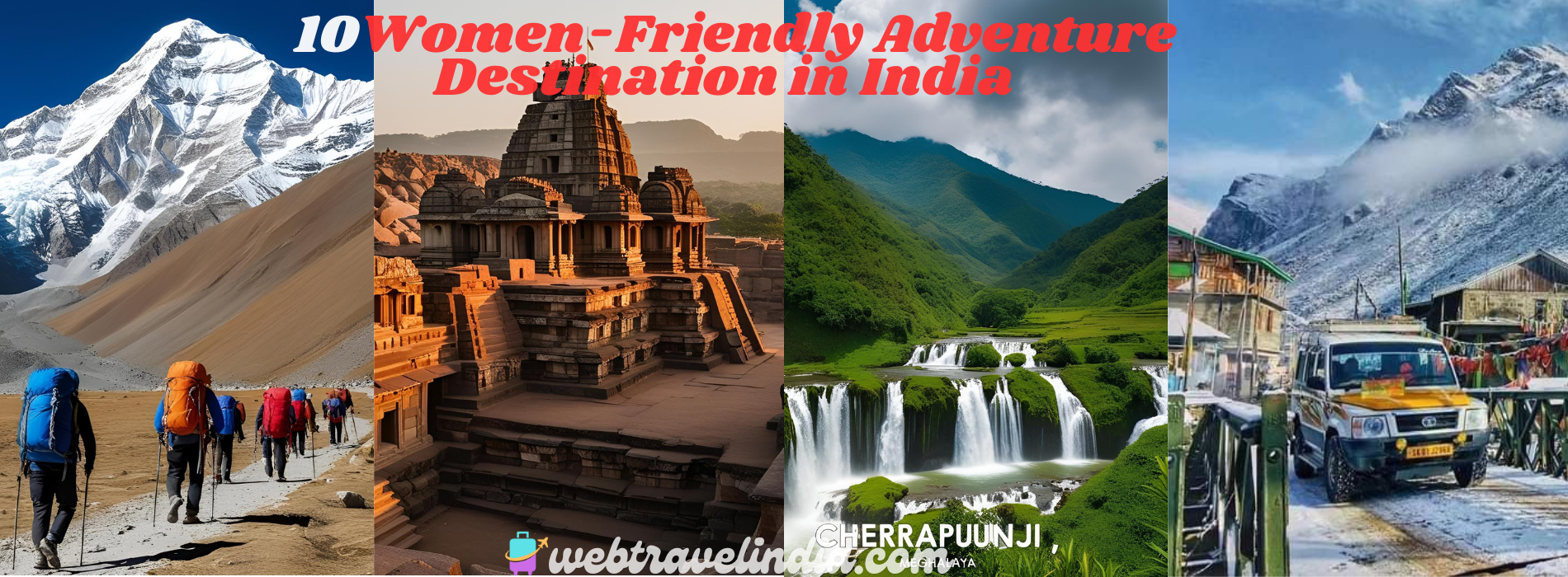Female traveler standing with a backpack overlooking a scenic mountain landscape – symbolizing women-friendly adventure travel in India.