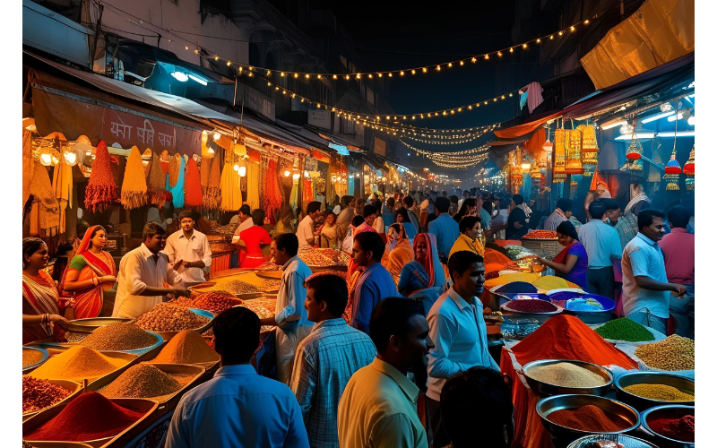 Vibrant Night Markets in India