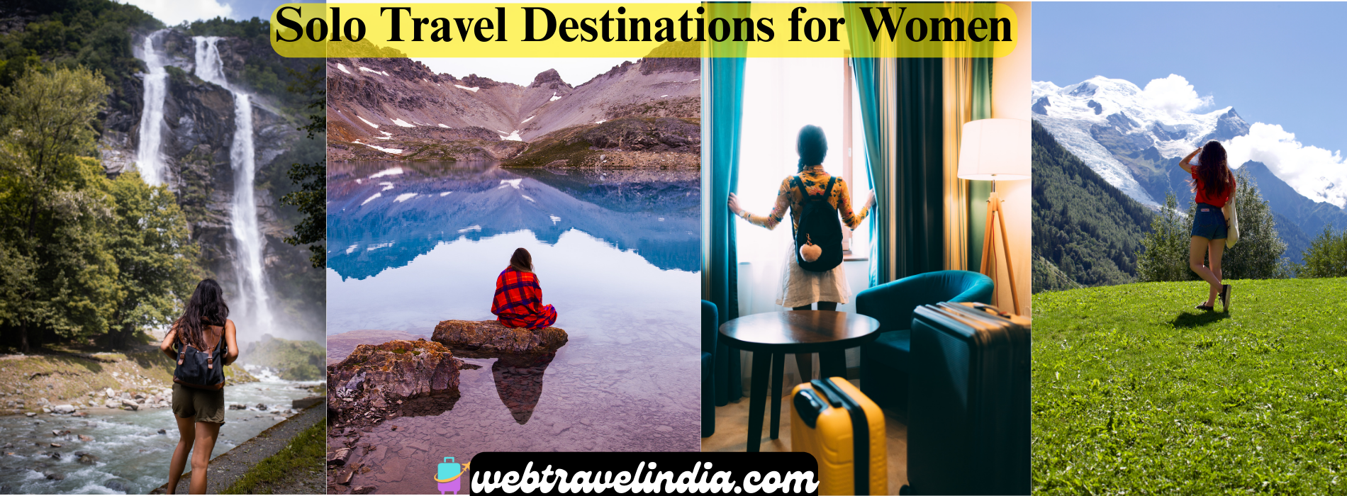 Confident solo female traveler enjoying breathtaking natural scenery on her solo trip in India, inspiring solo travel destinations in india for women