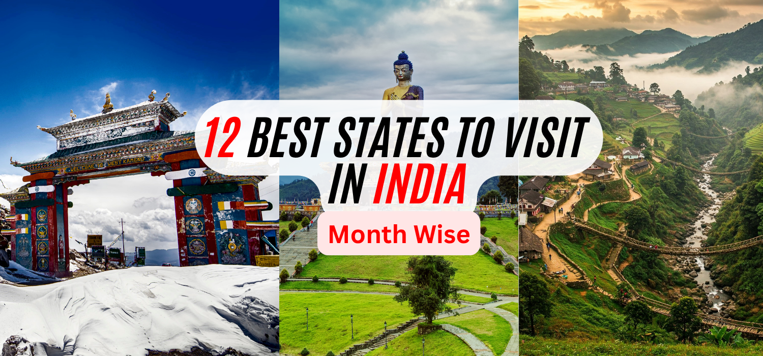 “Scenic collage of India’s top travel destinations by month – best states to visit in India”