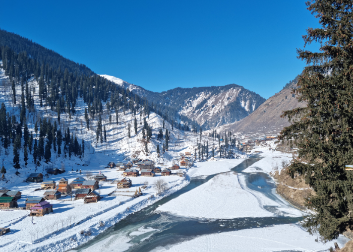 Snowy roads of Srinagar, Jammu & Kashmir – most beautiful state to visit in November”