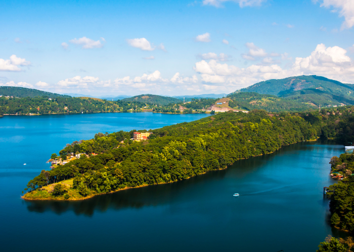 Umiam Lake and misty hills in Shillong – budget-friendly Northeast India destination